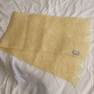 Soft  Mohair and Wool Scarf  by Andrew Heward made in Scotland pale yellow color